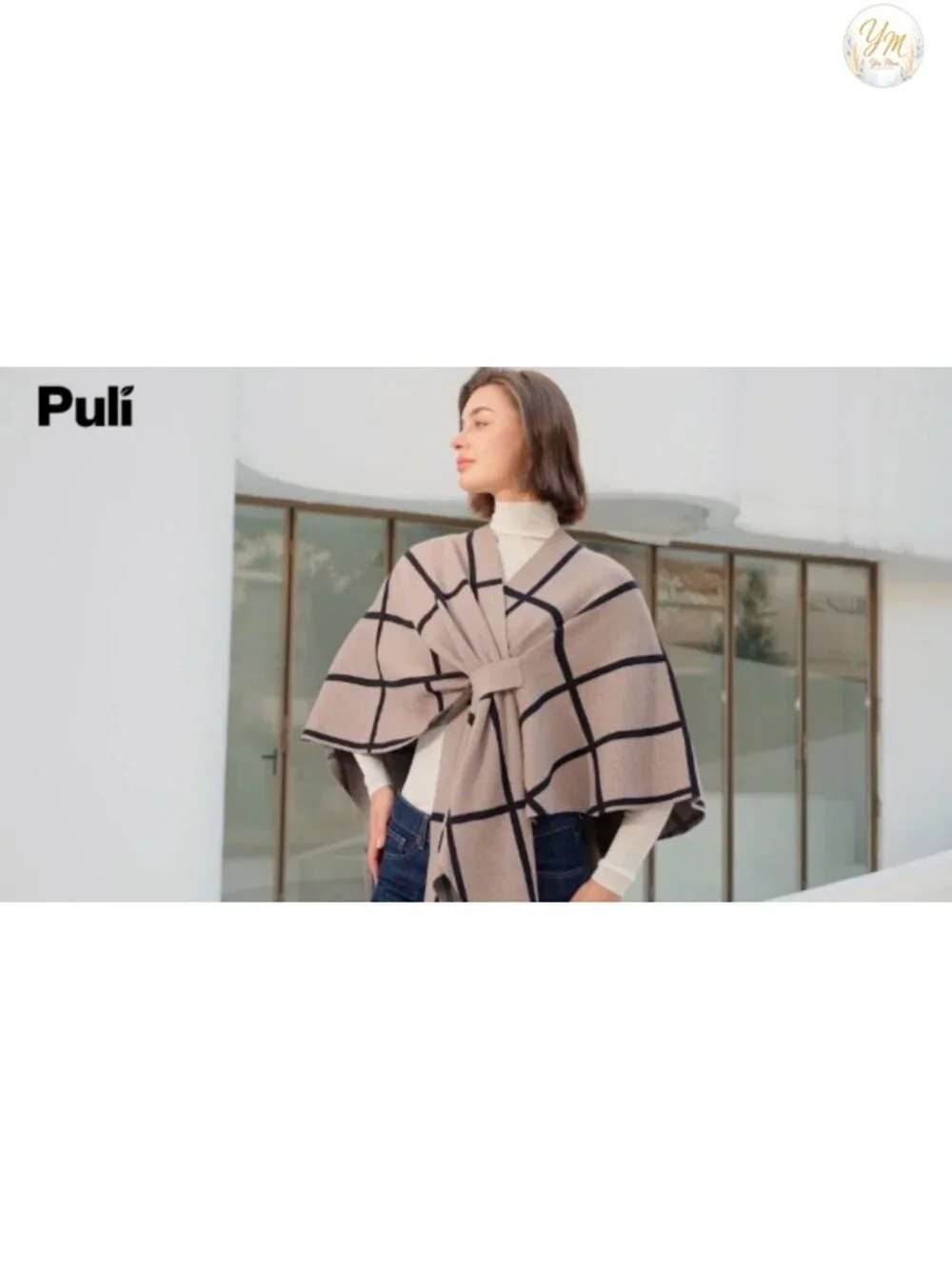 Elegant Open Front Poncho Shawl Wrap Double Knit Stretchy Wrinkle Resistant One